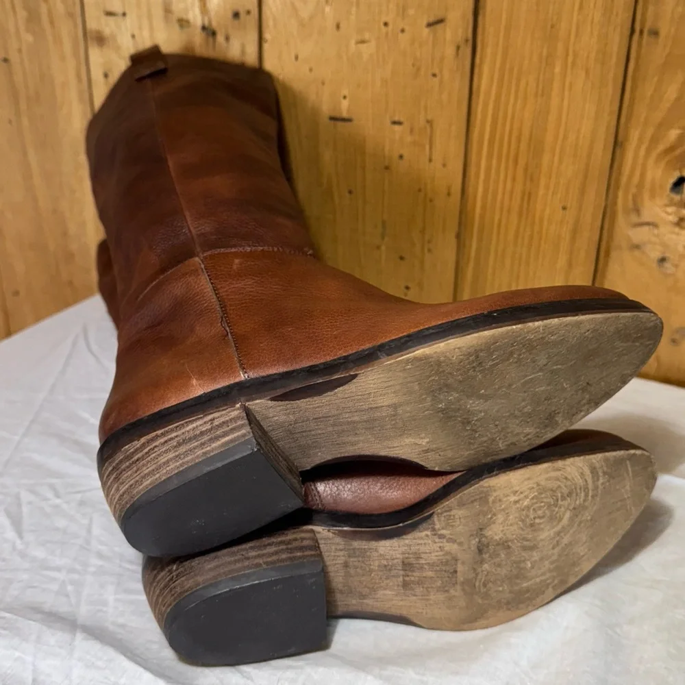 Arturo Chiang Tall Brown Leather Riding Boots 5.5 M - Picture 6 of 14